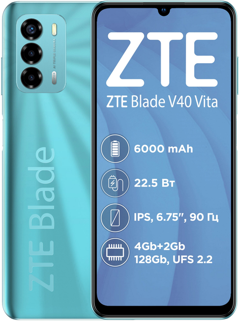 Мобільний телефон ZTE Blade V40 Vita 4 128GB Green фото відгуки