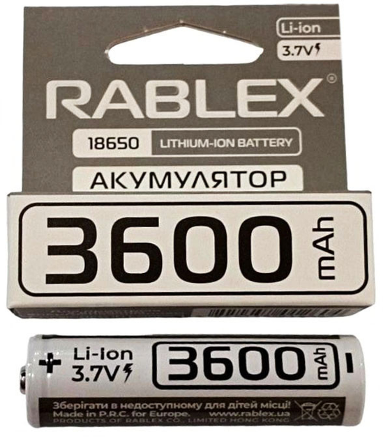 Литий ионный аккумулятор Rablex 3600 mAh 18650 Li ion 3 7 V Original