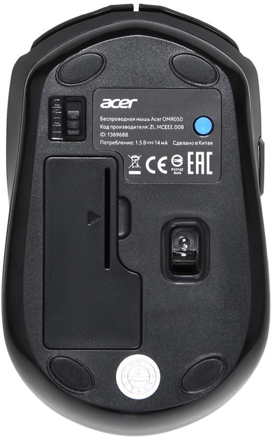 Мышь Acer OMR050 Wireless Bluetooth Black ZL MCEEE 02D фото отзывы