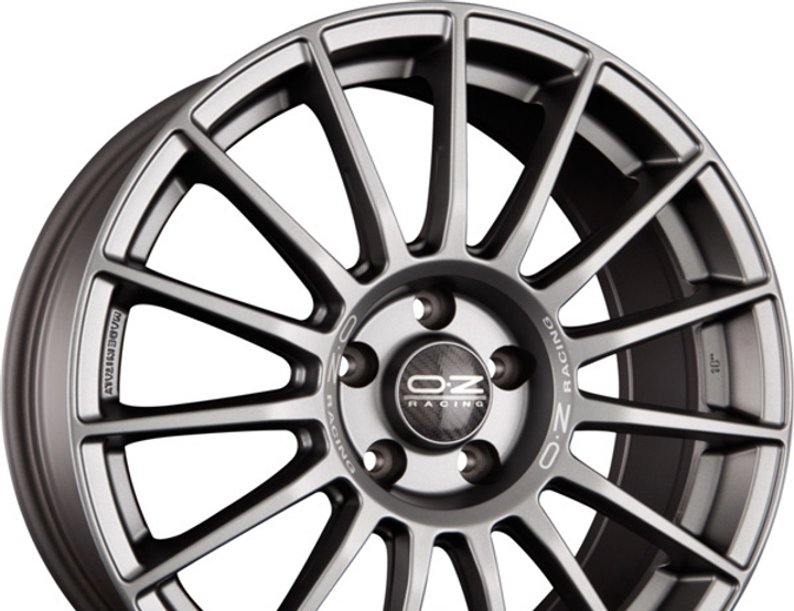 OZ SUPERTURISMO LM MATT GRAPHITE SILVER LETTERING R17 W7 PCD4X108