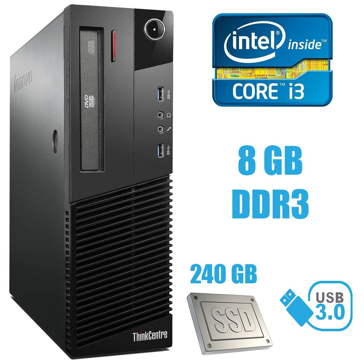 Б/у Lenovo M83 SFF / Intel Core i3-4130 (2(4) ядра по 3.4GHz) / 8GB DDR3 / 240 GB SSD / USB 3.0
Б/у Lenovo M83 SFF / Intel Core i3-4130 (2(4) ядра по 3.4GHz) / 8GB DDR3 / 240 GB SSD / USB 3.0