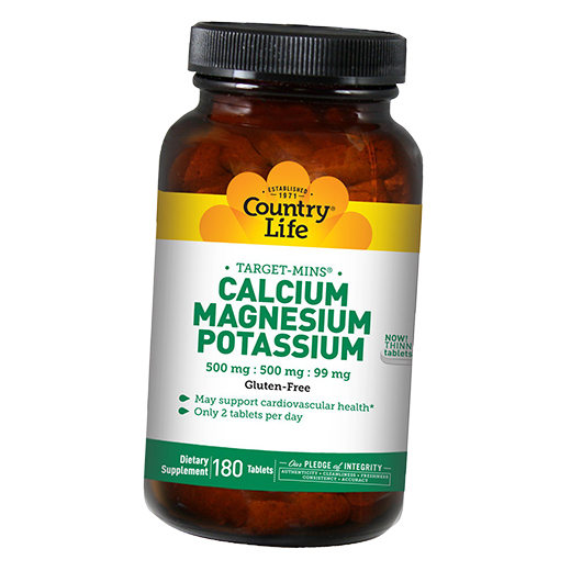 Кальций Магний Калий, Calcium Magnesium Potassium 500, Country Life 180таб (36124078)
Кальций Магний Калий, Calcium Magnesium Potassium 500, Country Life 180таб (36124078)