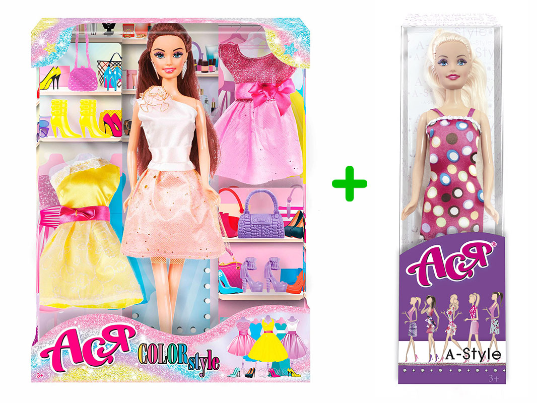 Набор Кукла Ася ТМ Ася блондинка + 3 наряда серия Яркая в моде и Кукла Ася блондинка в платье в горошек серия А-Стиль (35100-138)
Набор Кукла Ася ТМ Ася блондинка + 3 наряда серия Яркая в моде и Кукла Ася блондинка в платье в горошек серия А-Стиль (35100-138)