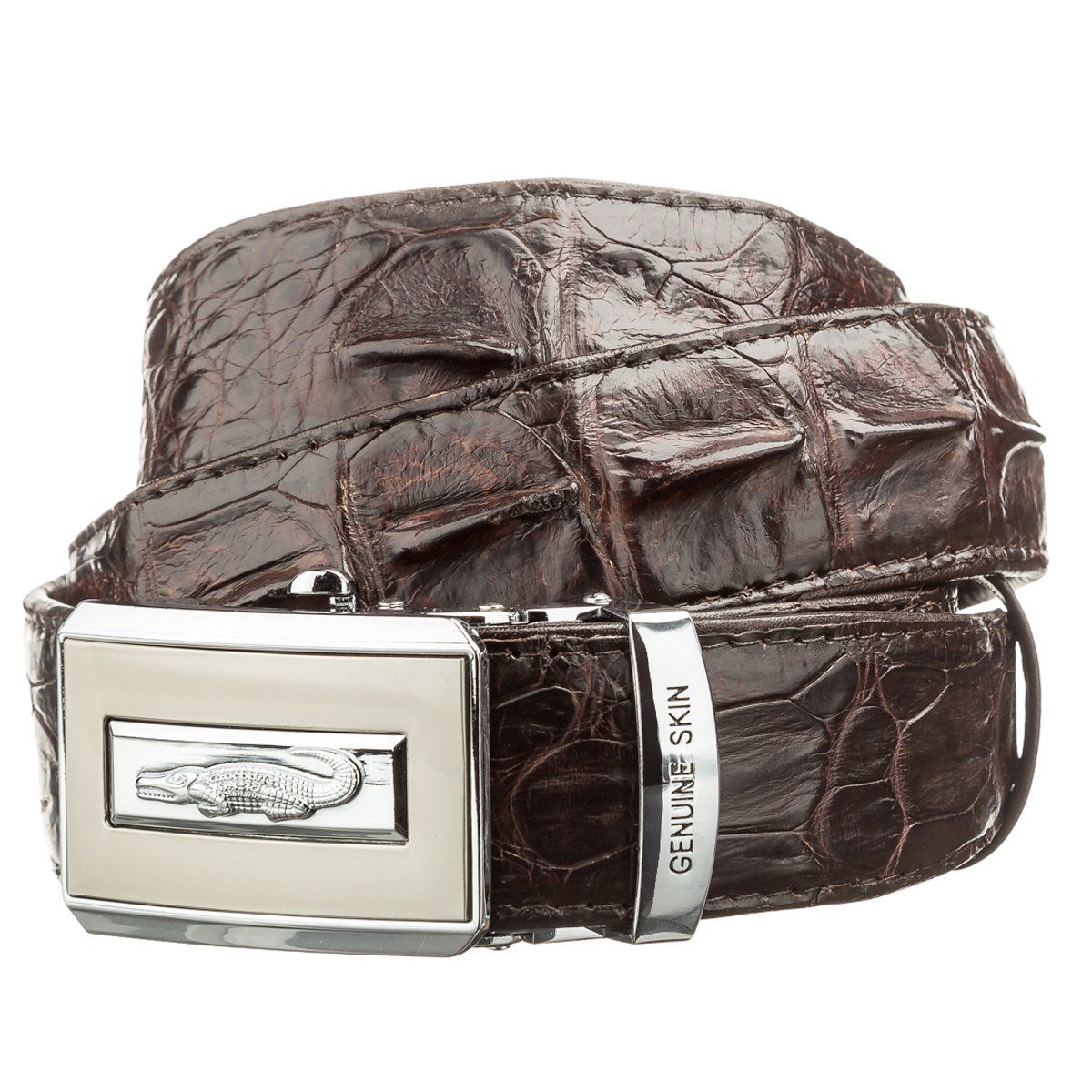 Ремень автоматический CROCODILE LEATHER 18606 из натуральной кожи крокодила Коричневый
Ремень автоматический CROCODILE LEATHER 18606 из натуральной кожи крокодила Коричневый