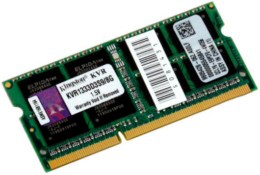 Оперативная память Kingston SODIMM DDR3-1333 8192MB PC3-10600 (KVR1333D3S9/8G)
Оперативная память Kingston SODIMM DDR3-1333 8192MB PC3-10600 (KVR1333D3S9/8G)