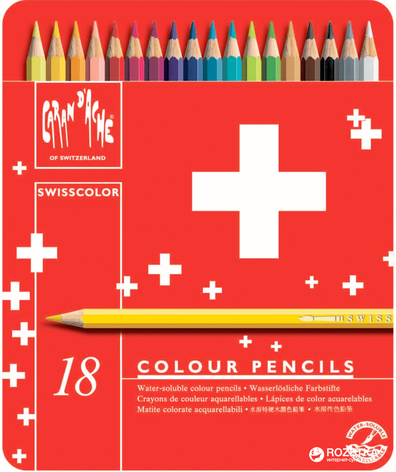 Карандаши цветные акварельные Caran d'Ache Swisscolor металлический бокс 18 цветов (7610186018329)
Карандаши цветные акварельные Caran d'Ache Swisscolor металлический бокс 18 цветов (7610186018329)