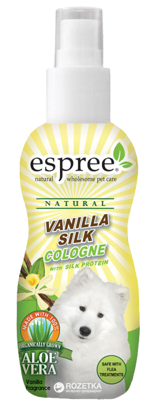 Одеколон Espree Vanila Silk Cologone с ванильным ароматом для собак 118 мл (е01813)
Одеколон Espree Vanila Silk Cologone с ванильным ароматом для собак 118 мл (е01813)