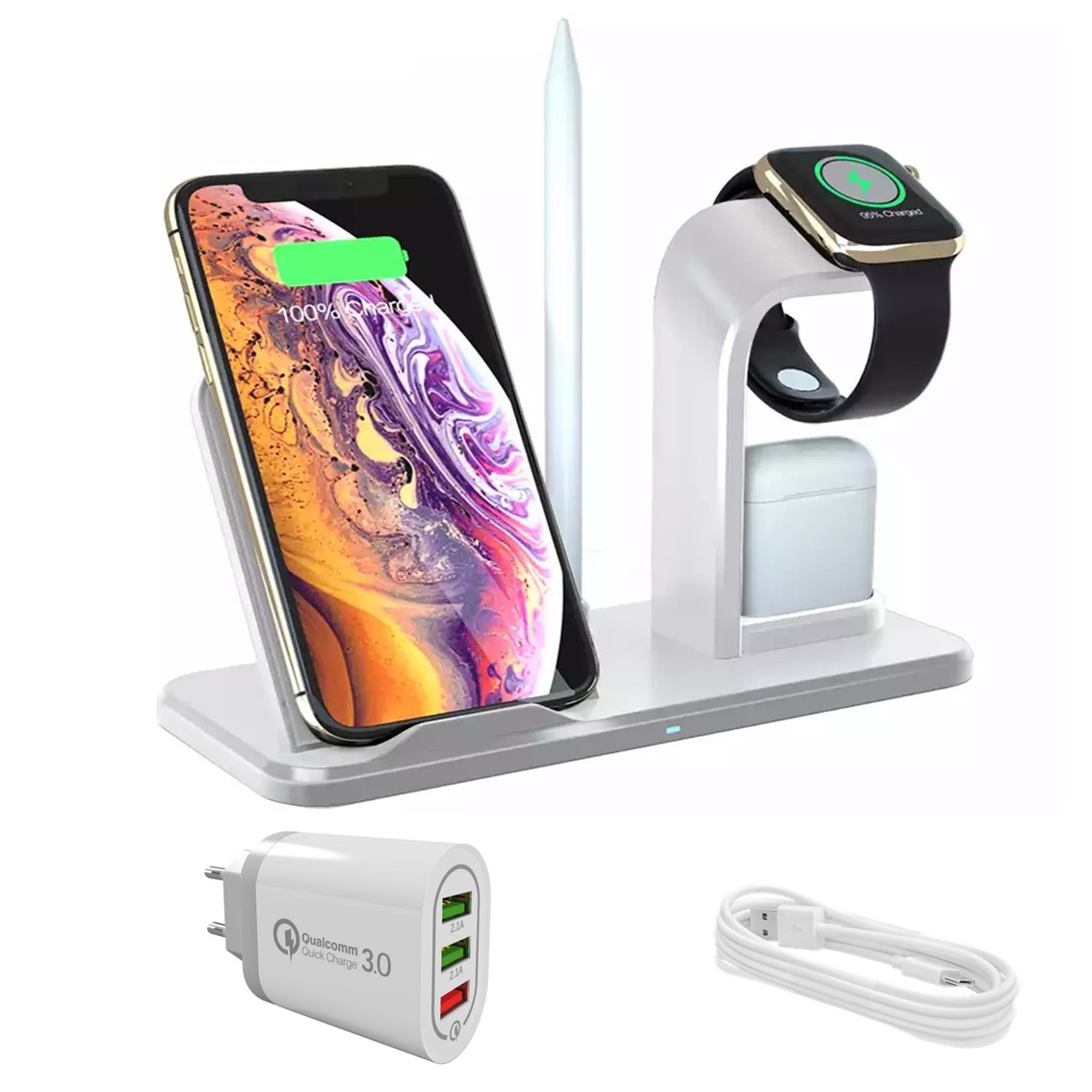 Беспроводное зарядное устройство XB-N35 для Apple устройств 3 в 1 | Qi Wireless Charging Pad White
Беспроводное зарядное устройство XB-N35 для Apple устройств 3 в 1 | Qi Wireless Charging Pad White