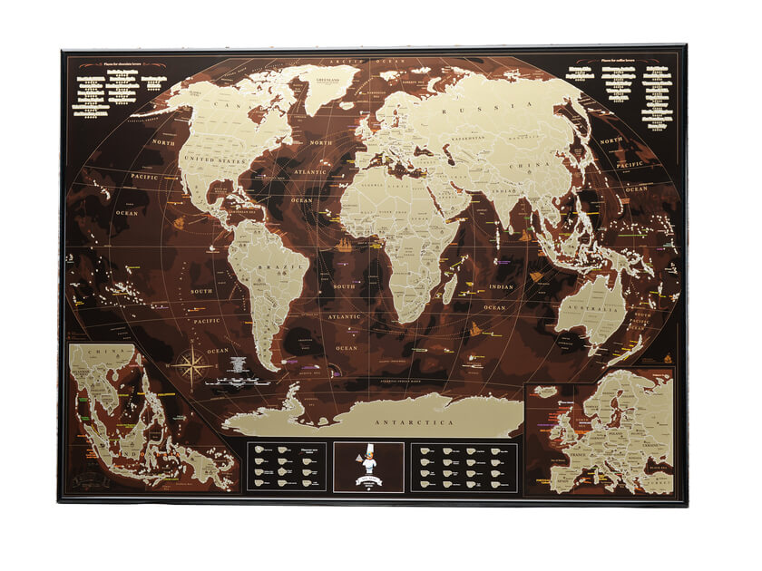 Большая скретч карта мира путешествий в черной раме MyMap Coffee edition ENG 90x65 см
Большая скретч карта мира путешествий в черной раме MyMap Coffee edition ENG 90x65 см