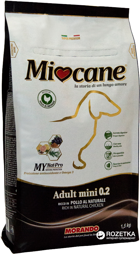 Сухой корм Morando MioCane Adult Mini with Chicken для взрослых собак мелких пород с курицей 1.5 кг
Сухой корм Morando MioCane Adult Mini with Chicken для взрослых собак мелких пород с курицей 1.5 кг