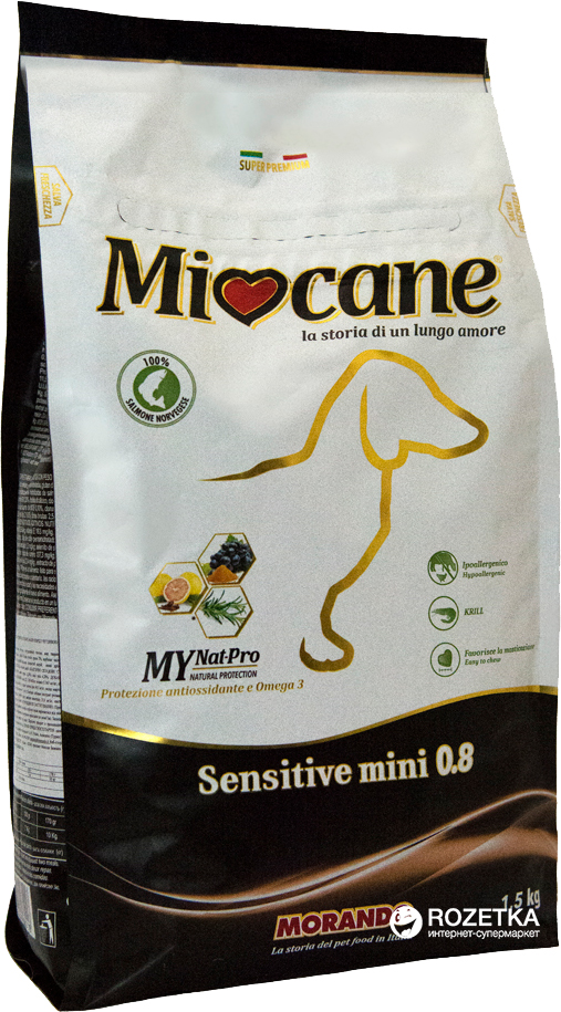 Сухой корм Morando MioCane Sensitive Mini with Salmon для взрослых собак мелких пород с чувствительным пищеварением с лососем 1.5 кг (8007520080118)
Сухой корм Morando MioCane Sensitive Mini with Salmon для взрослых собак мелких пород с чувствительным пищеварением с лососем 1.5 кг (8007520080118)