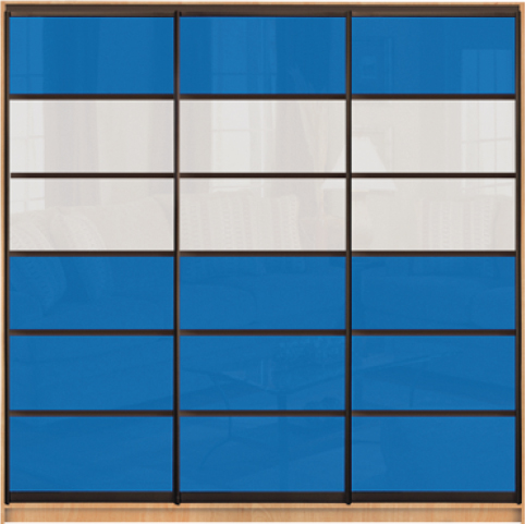 Шкаф купе Luxe Studio Стандарт-1 Цветной комбинированный фасад-1 2400x2200x450 трехдверный 
Шкаф купе Luxe Studio Стандарт-1 Цветной комбинированный фасад-1 2400x2200x450 трехдверный