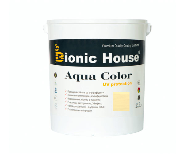 Краска для дерева Bionic-House Aqua Color UV-protect 0,8л Слоновая кость А102
Краска для дерева Bionic-House Aqua Color UV-protect 0,8л Слоновая кость А102