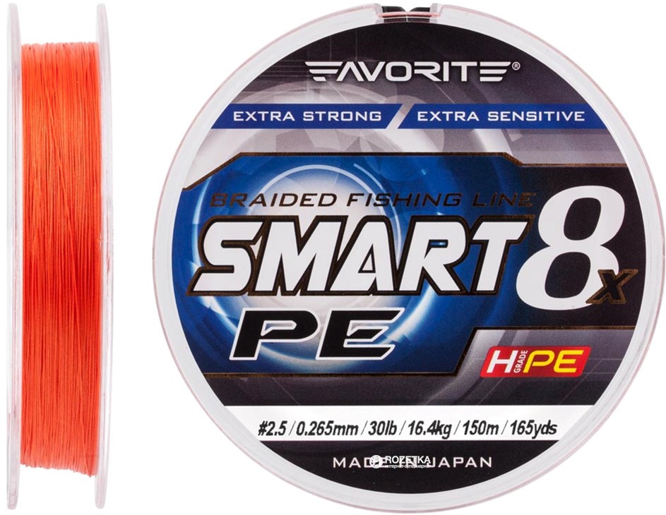 Шнур Favorite Smart PE 8x 150 м # 2.5/0.265 мм 16.4 кг Красно-оранжевый (16931086)
Шнур Favorite Smart PE 8x 150 м # 2.5/0.265 мм 16.4 кг Красно-оранжевый (16931086)