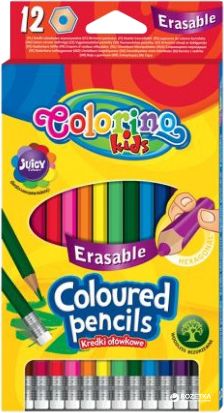 Карандаши цветные с ластиками на корпусе Colorino Erasable 12 цветов 12 шт (92531 PTR)
Карандаши цветные с ластиками на корпусе Colorino Erasable 12 цветов 12 шт (92531 PTR)