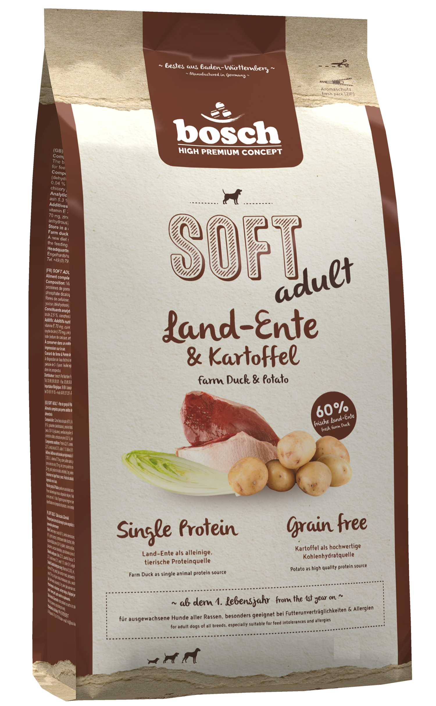 Сухой корм для взрослых собак HPC Soft Plus / Plus Soft Adult Утка и картофель 2,5 кг
Сухой корм для взрослых собак HPC Soft Plus / Plus Soft Adult Утка и картофель 2,5 кг