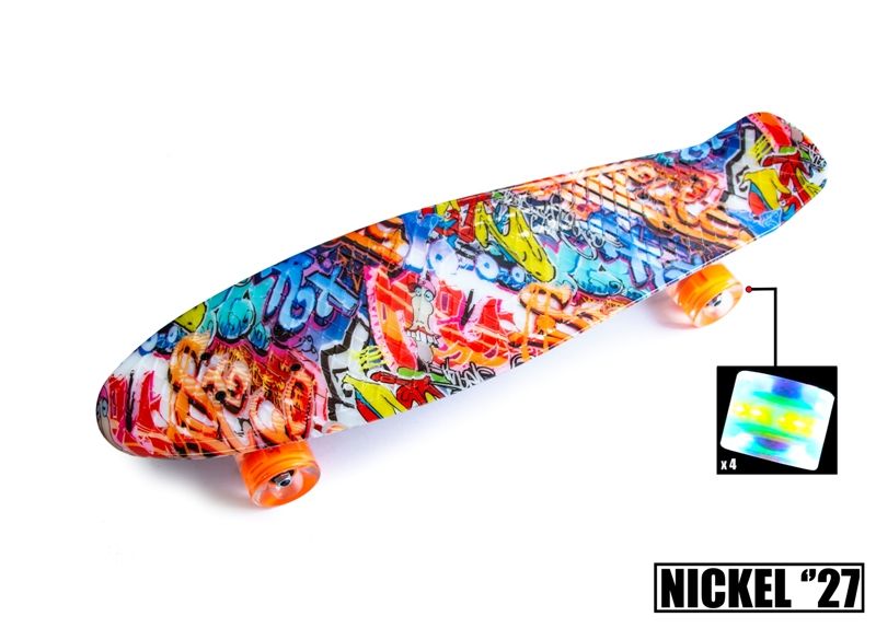 Скейтборд Пенни борд Penny Board NICKEL 27 " FISH GRAFFITY Светящиеся колеса (SD 1669939148)
Скейтборд Пенни борд Penny Board NICKEL 27 " FISH GRAFFITY Светящиеся колеса (SD 1669939148)