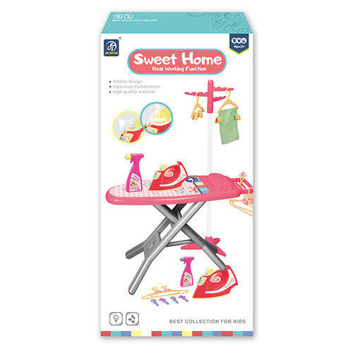 Детский игровой набор бытовой техники для дома Sweet Home гладильная доска, утюг, звук, светится на батарейке
Детский игровой набор бытовой техники для дома Sweet Home гладильная доска, утюг, звук, светится на батарейке