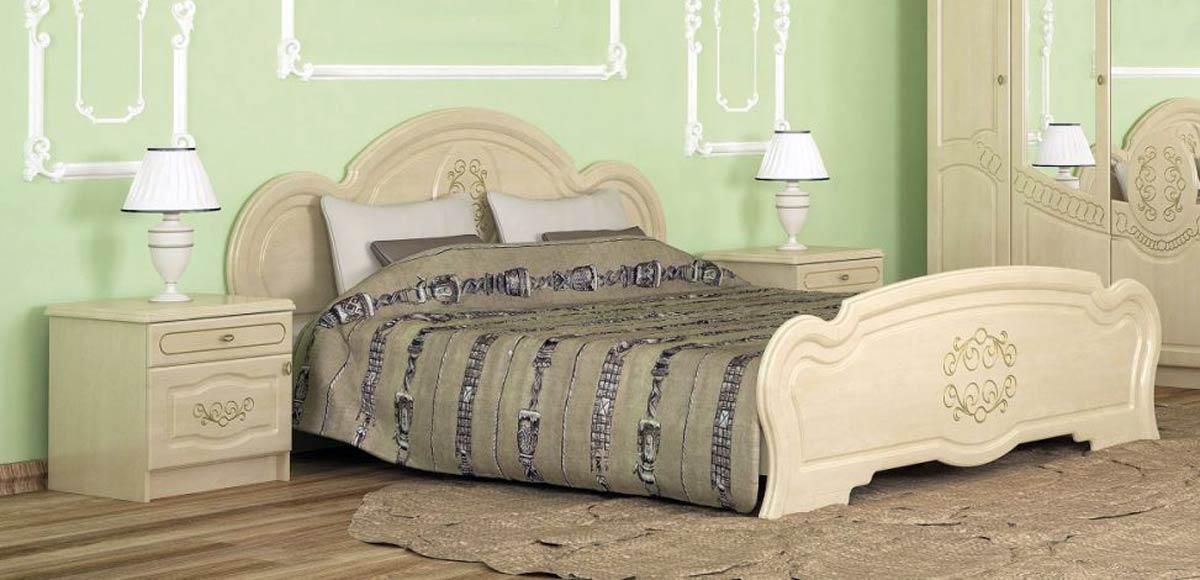 Кровать двуспальная с тумбами МЕБЕЛЬ-СЕРВИС Барокко кровать 160 + ортопедический вклад + тумбы прикроватные Береза тундра 
Кровать двуспальная с тумбами МЕБЕЛЬ-СЕРВИС Барокко кровать 160 + ортопедический вклад + тумбы прикроватные Береза тундра