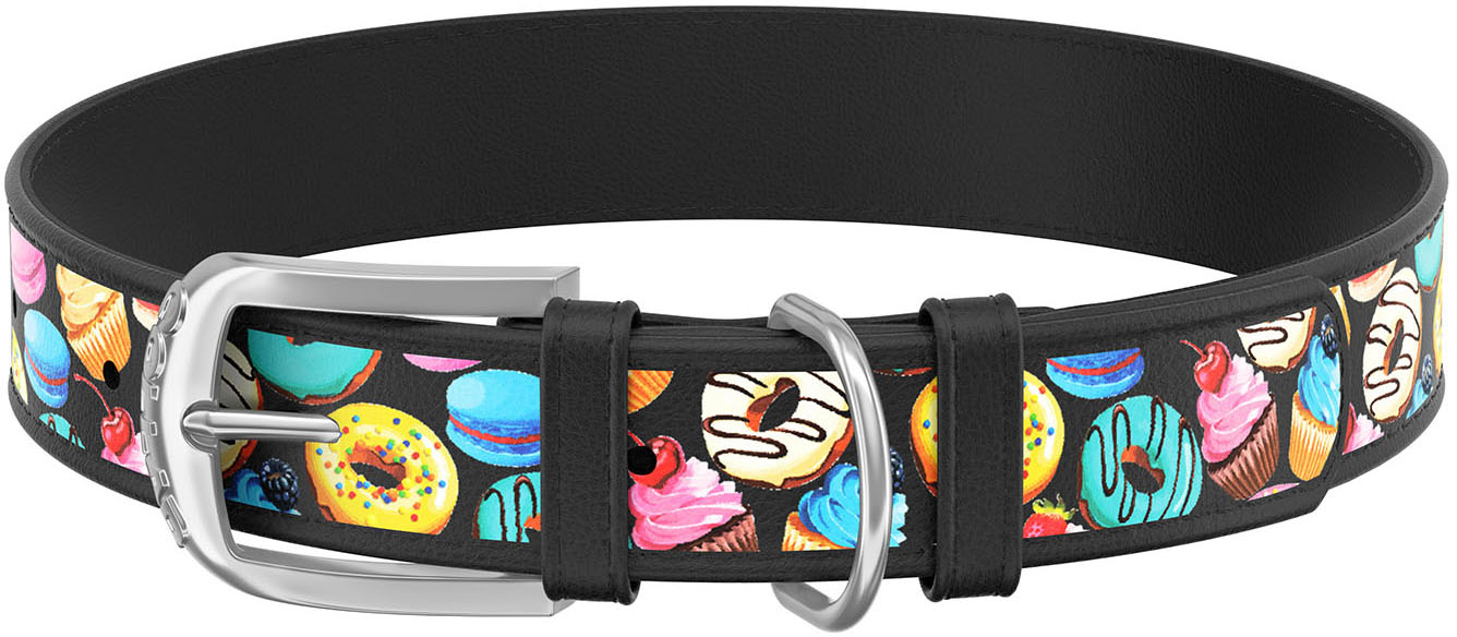 Ошейник для собак кожаный Collar WAUDOG Design с QR паспортом, рисунок "Пончики", M, Ш 20 мм, Дл 30-39 см
Ошейник для собак кожаный Collar WAUDOG Design с QR паспортом, рисунок "Пончики", M, Ш 20 мм, Дл 30-39 см