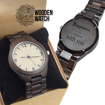 Деревянные наручные часы ручной работы WoodenWatch Numeric c индивидуальной гравировкой "Happiness is a moments with you" Темно-коричневые
Деревянные наручные часы ручной работы WoodenWatch Numeric c индивидуальной гравировкой "Happiness is a moments with you" Темно-коричневые