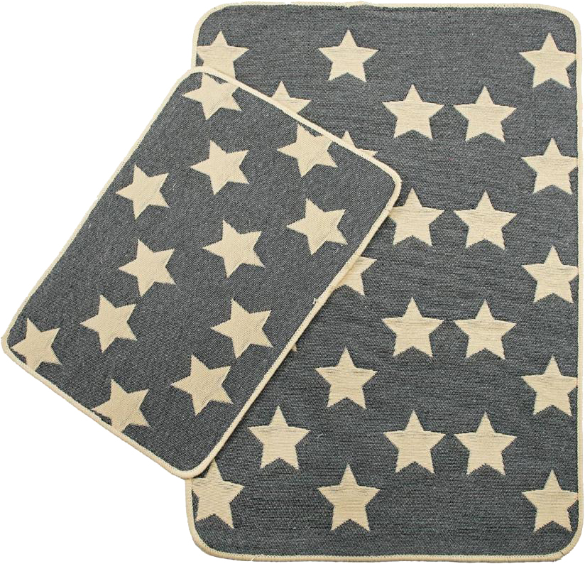 Набор ковриков в ванную комнату Izzihome Solo 40x60, 60x90 см Krem Gri Yildiz 
Набор ковриков в ванную комнату Izzihome Solo 40x60, 60x90 см Krem Gri Yildiz