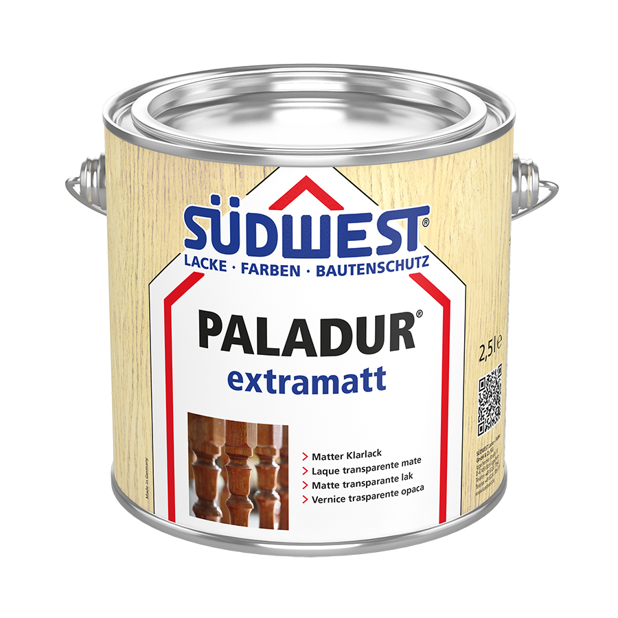 Лак для дерева SUDWEST PALADUR® -extramatt- на алкідній основі (екстраматовий) 2.5 л (30780-001)
Лак для дерева SUDWEST PALADUR® -extramatt- на алкідній основі (екстраматовий) 2.5 л (30780-001)