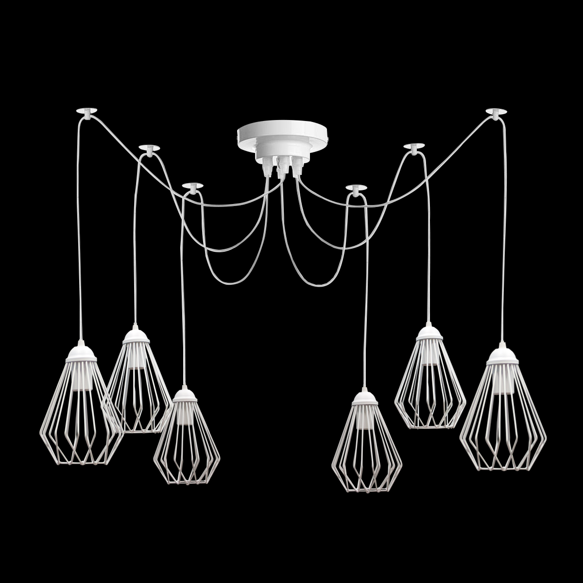 Светильник потолочный подвесной 100lamp Loft Е-27 металл, белый, 9 плафонов (NL 05371/9W spider)
Светильник потолочный подвесной 100lamp Loft Е-27 металл, белый, 9 плафонов (NL 05371/9W spider)