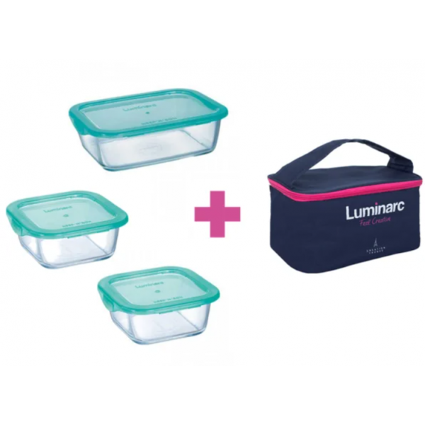 Keep`n`Box Набор емкостей для хранения 3 пр.(2х0.38 л, 0.82 л) в термосумке Luminarc
Keep`n`Box Набор емкостей для хранения 3 пр.(2х0.38 л, 0.82 л) в термосумке Luminarc