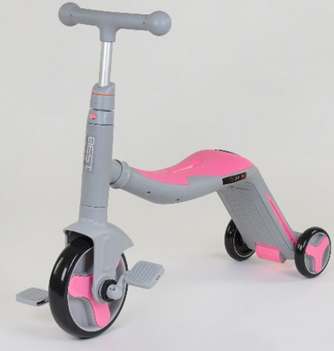 Cамокат трехколесный Best Scooter JT 90601 3 в 1 Самокат беговел велосипед С подсветкой и музыкой 8 мелодий Серый с розовым
Cамокат трехколесный Best Scooter JT 90601 3 в 1 Самокат беговел велосипед С подсветкой и музыкой 8 мелодий Серый с розовым
