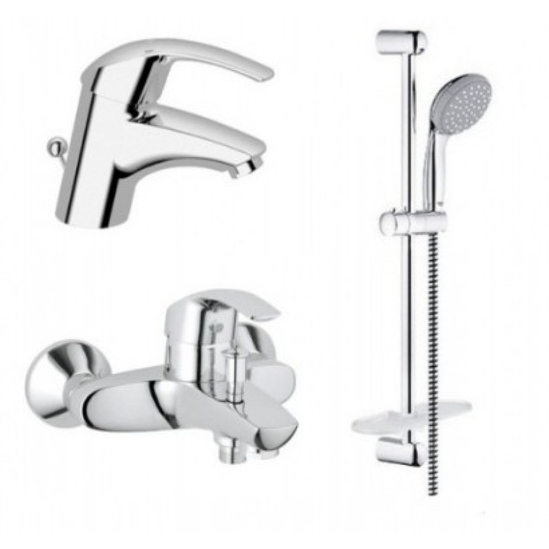 Душевой набор смесителей 3 в 1 (умывальник, ванна, стойка) Grohe Eurosmart 123238
Душевой набор смесителей 3 в 1 (умывальник, ванна, стойка) Grohe Eurosmart 123238
