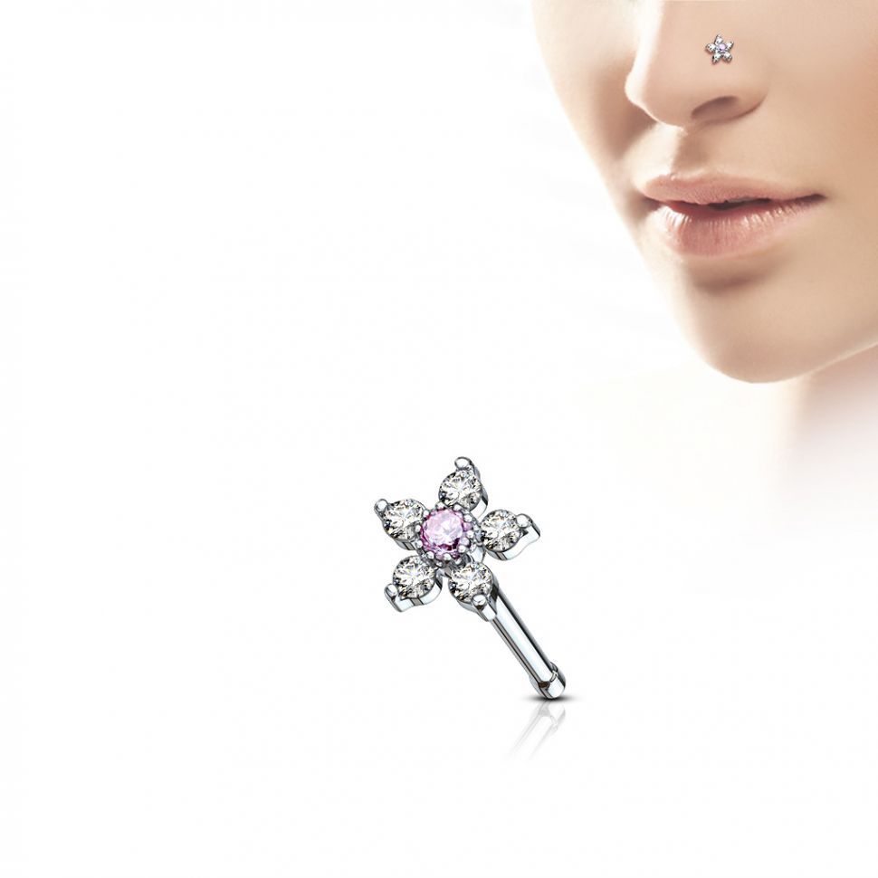 Серьга для пирсинга носа PiercedFish NOB-625 с фианитами в форме цветка (Центральный Натуральный камень: Розовый; Цвет металла: Сталь)
Серьга для пирсинга носа PiercedFish NOB-625 с фианитами в форме цветка (Центральный Натуральный камень: Розовый; Цвет металла: Сталь)