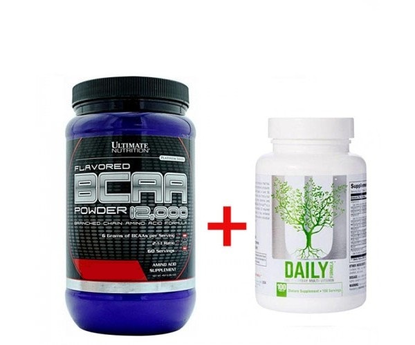 Комплект Аминокислота Ultimate Nutrition BCAA 12,000 powder 457 г Фруктовый пунш + Витамины Universal Nutrition Daily Formula 100 таб (125582)
Комплект Аминокислота Ultimate Nutrition BCAA 12,000 powder 457 г Фруктовый пунш + Витамины Universal Nutrition Daily Formula 100 таб (125582)