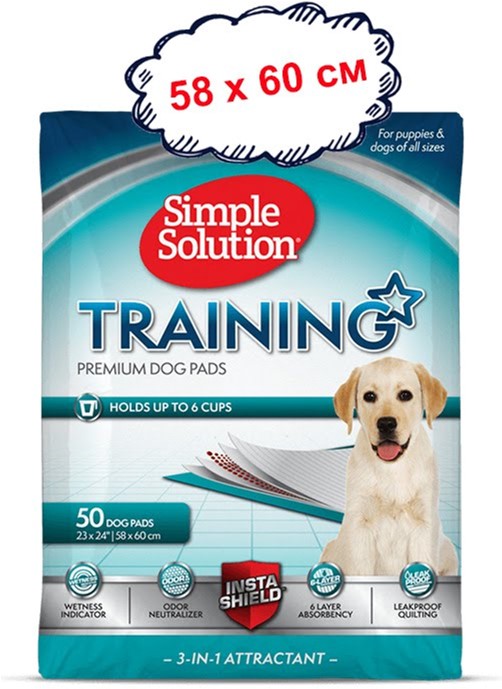 Влагопоглощающие гигиенические пеленки для собак Simple Solution Training Premium Dog Pads 58 х 60 см 50 шт
Влагопоглощающие гигиенические пеленки для собак Simple Solution Training Premium Dog Pads 58 х 60 см 50 шт