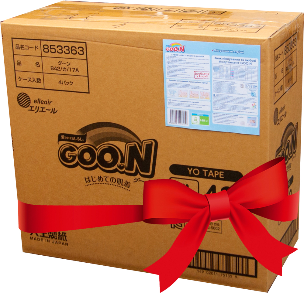 Подгузники GOO.N для детей 12-20 кг Big XL на липучках унисекс 168 шт (853077-4) (4500006493050)
Подгузники GOO.N для детей 12-20 кг Big XL на липучках унисекс 168 шт (853077-4) (4500006493050)