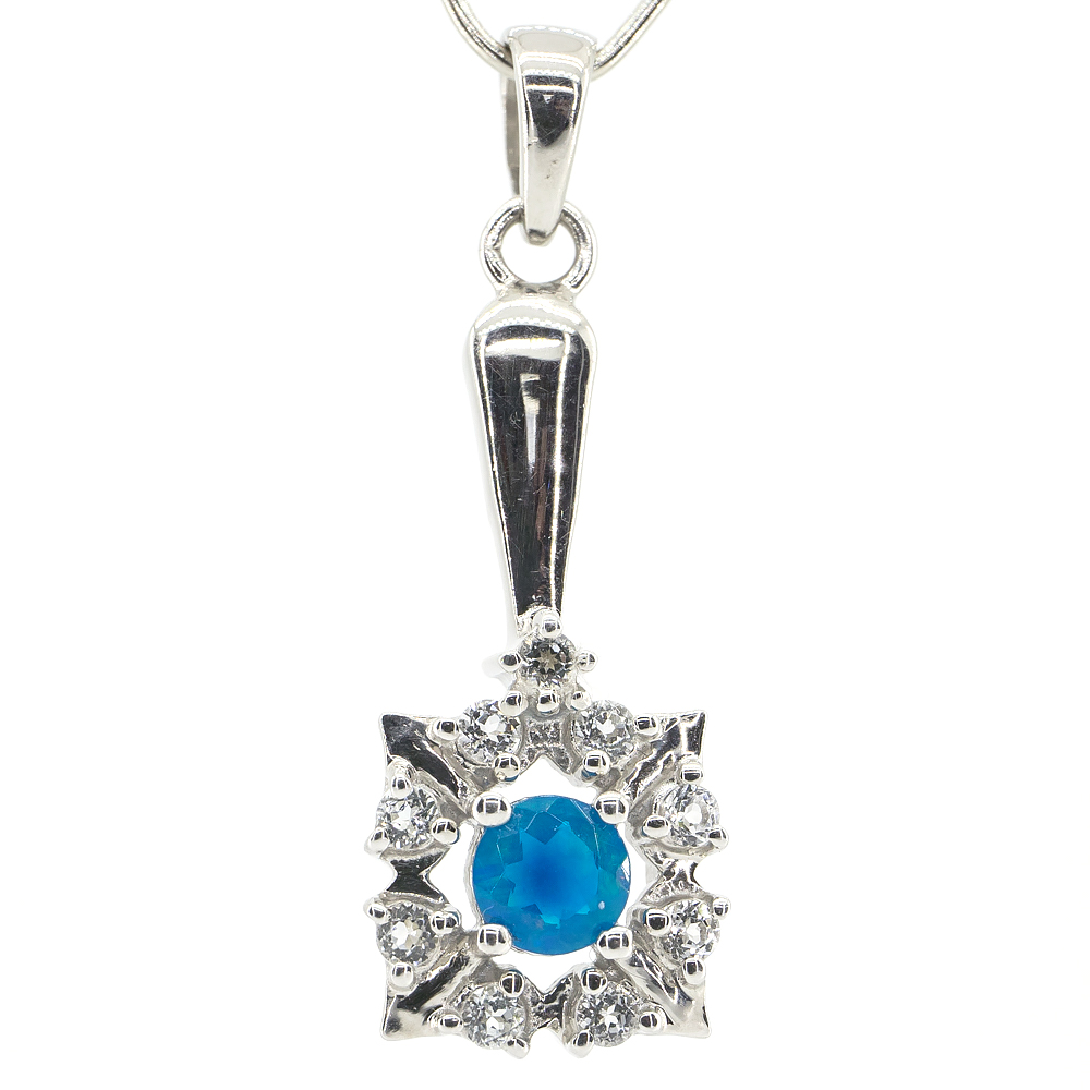 Серебряная подвеска 925 пробы 2,99 гр. с голубыми эфиопскими опалами класса AAA и топазами 0,73 карат #772058.
Серебряная подвеска 925 пробы 2,99 гр. с голубыми эфиопскими опалами класса AAA и топазами 0,73 карат #772058.