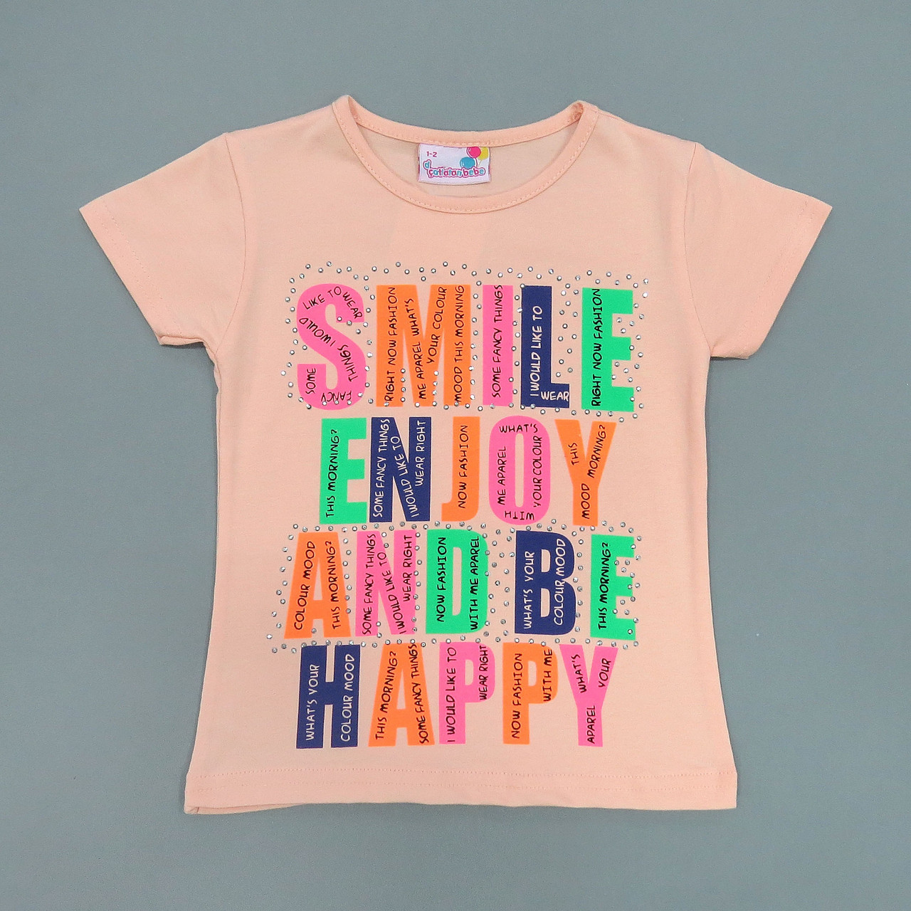 Футболка Catianbebe для девочки 86-92 см Персиковая 14104 
Футболка Catianbebe для девочки 86-92 см Персиковая 14104