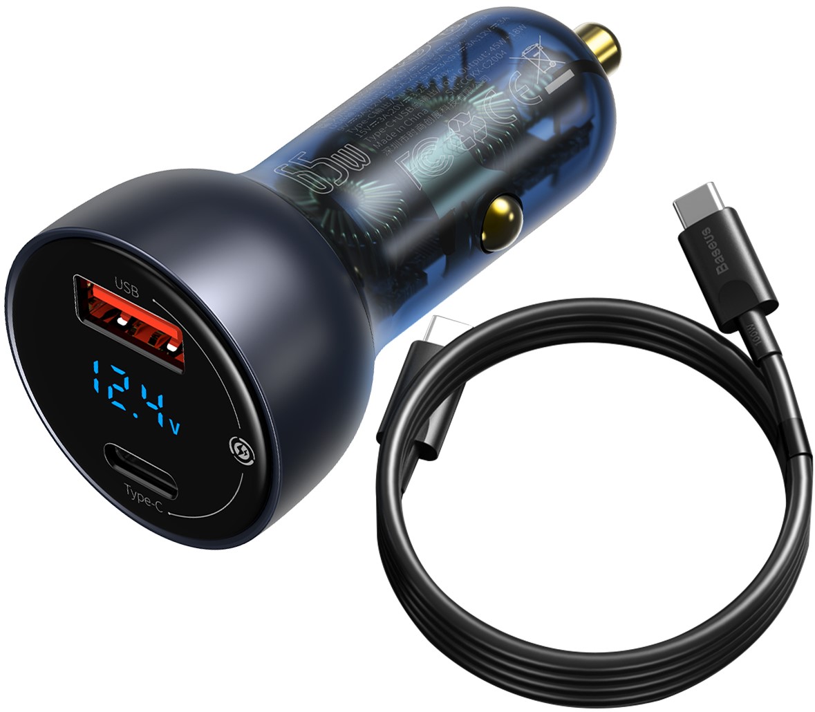 Автомобильное зарядное устройство Baseus Particular Digital QC 4.0+PD3.0 PPS 65W USB + Type-C 5A + Кабель Type-C to Type-C 100W 20V/5A 1м Черный
Автомобильное зарядное устройство Baseus Particular Digital QC 4.0+PD3.0 PPS 65W USB + Type-C 5A + Кабель Type-C to Type-C 100W 20V/5A 1м Черный