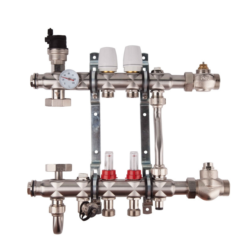 Коллекторная группа системы тёплый пол SD Forte 001 1''х 8" нерж. SFE0018 15075 (CM)
Коллекторная группа системы тёплый пол SD Forte 001 1''х 8" нерж. SFE0018 15075 (CM)
