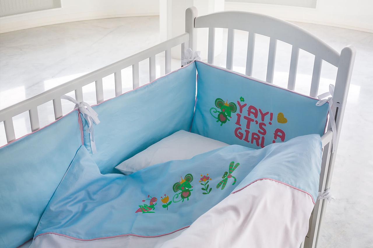Комплект постельного белья с бортиками Kiddy Fusion Сатин Милый мышонок 100х140 см Голубой
Комплект постельного белья с бортиками Kiddy Fusion Сатин Милый мышонок 100х140 см Голубой