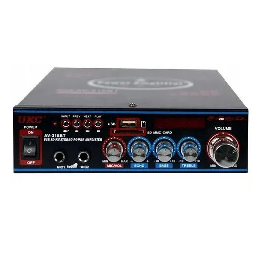 Усилитель звука UKC AV-316BT Bluetooth+FM+SD+USB Караоке 2-канальный 2x60W (4_00432)
Усилитель звука UKC AV-316BT Bluetooth+FM+SD+USB Караоке 2-канальный 2x60W (4_00432)