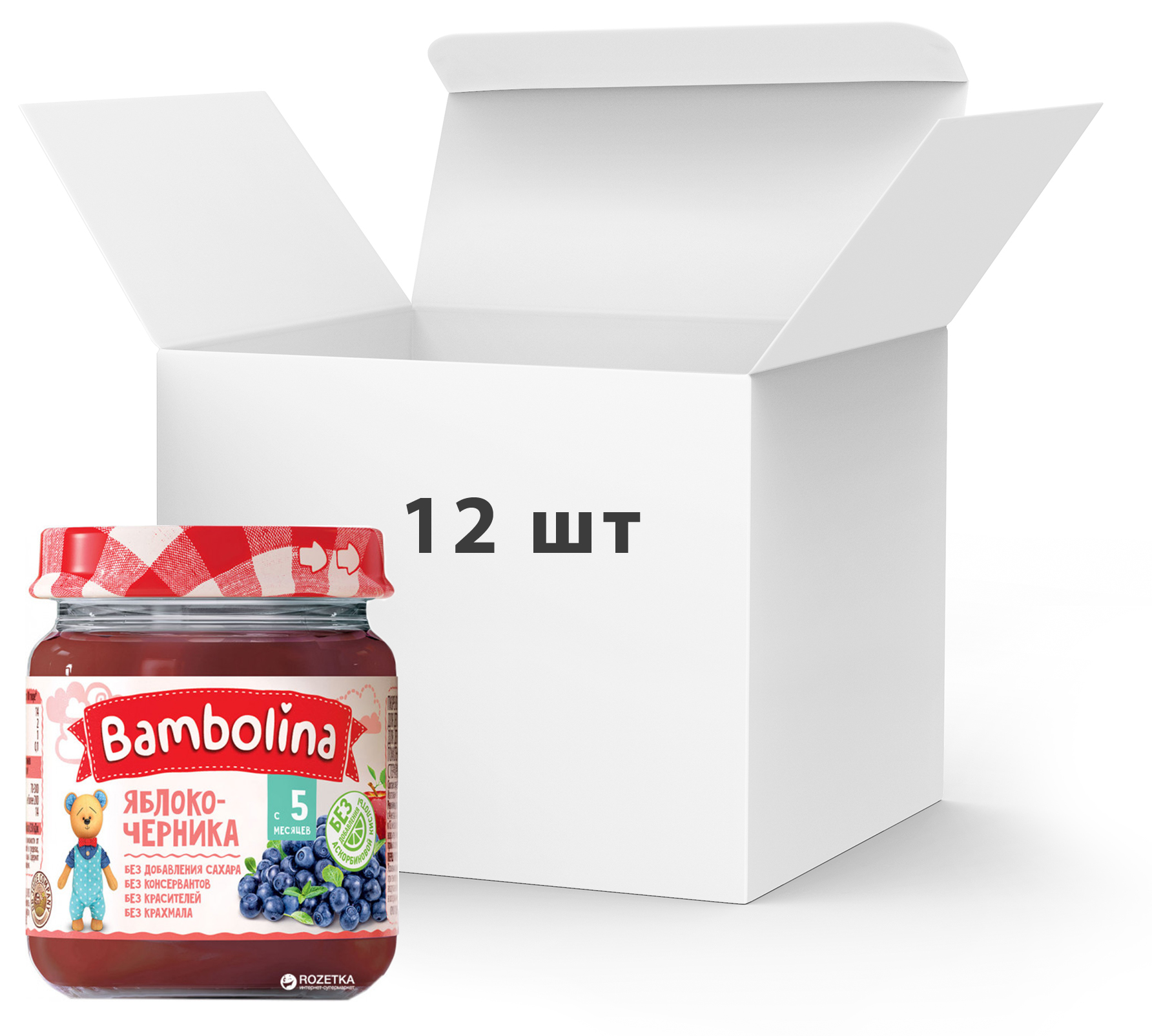 Упаковка пюре Bambolina Яблоко-черника 100 г х 12 шт (4813163001960_4812021001890)
Упаковка пюре Bambolina Яблоко-черника 100 г х 12 шт (4813163001960_4812021001890)
