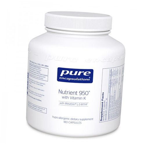 Мультивитамины и Мультиминералы с Витамином К, Nutrient 950 with Vitamin K, Pure Encapsulations 180капс (36361070)
Мультивитамины и Мультиминералы с Витамином К, Nutrient 950 with Vitamin K, Pure Encapsulations 180капс (36361070)
