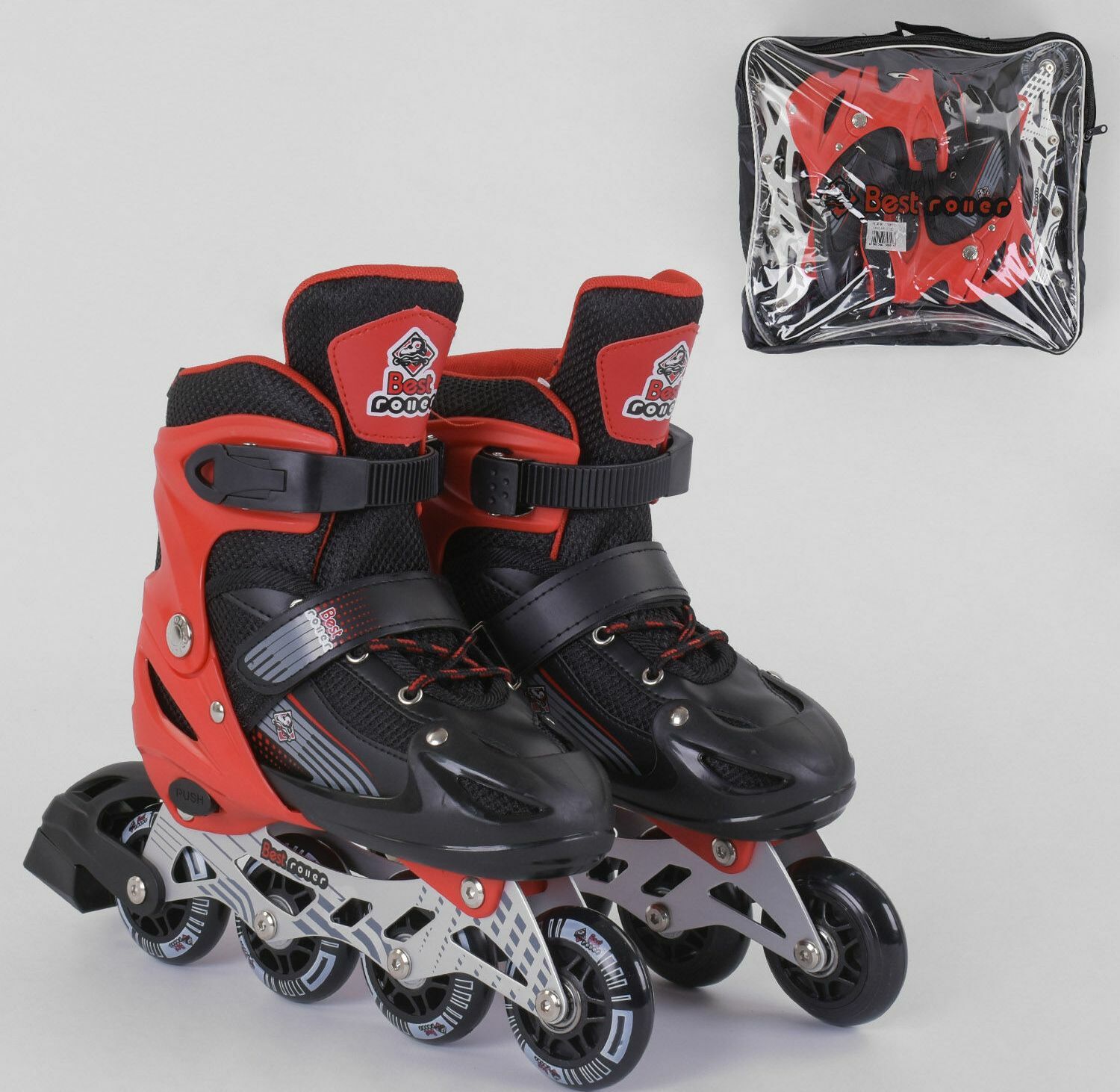 Роликовые коньки раздвижные Best Rollers 50607-L Размер 38-42 Колеса PVC с подсветкой Сумка Красный
Роликовые коньки раздвижные Best Rollers 50607-L Размер 38-42 Колеса PVC с подсветкой Сумка Красный