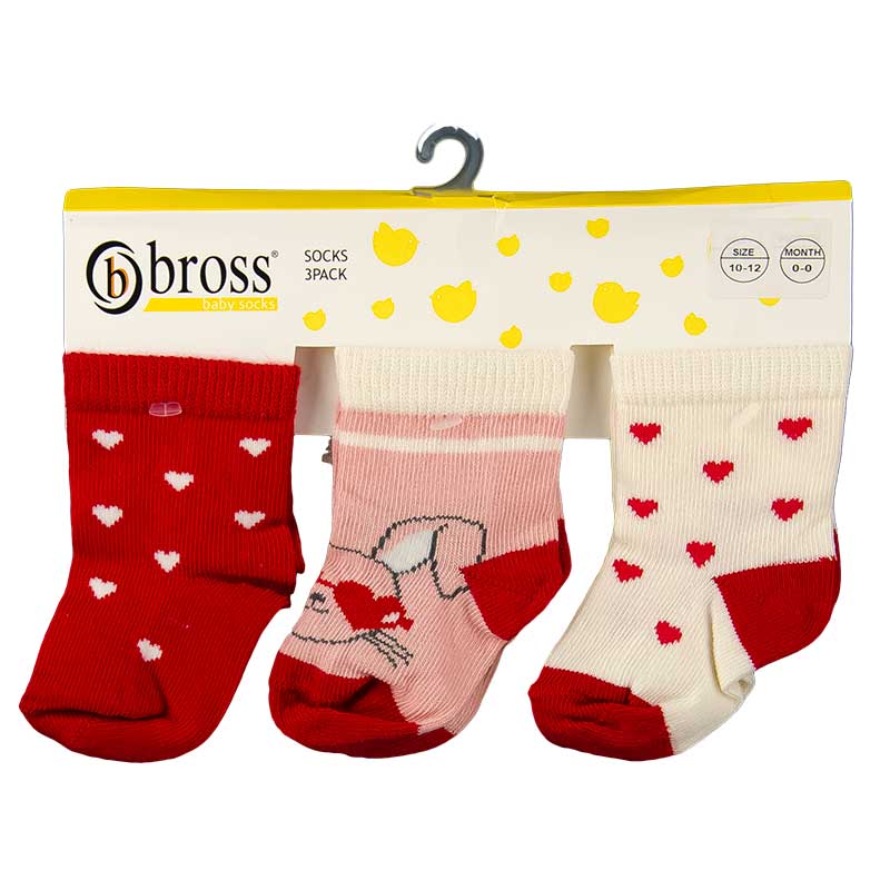 Носочки хлопковые для девочки (3 пары на пластине) BROSS 17180 0 - 3m (стопа 6 - 7) см розовый с красным
Носочки хлопковые для девочки (3 пары на пластине) BROSS 17180 0 - 3m (стопа 6 - 7) см розовый с красным