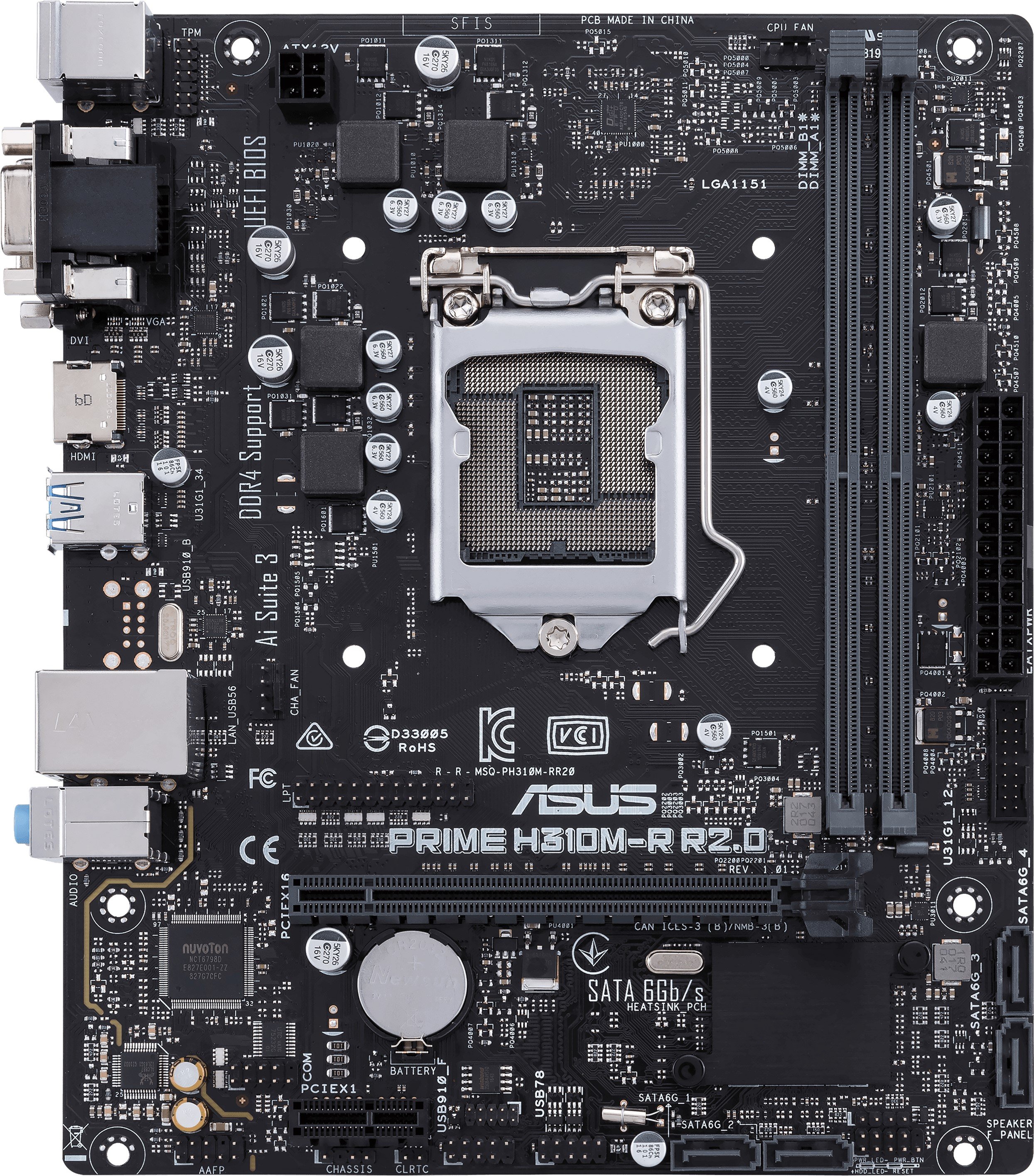 Материнcкая плата ASUS PRIME_H310M-A_R2.0/CSM s1151 H310 2xDDR4 HDMI-DVI-VGA mATX
Материнcкая плата ASUS PRIME_H310M-A_R2.0/CSM s1151 H310 2xDDR4 HDMI-DVI-VGA mATX