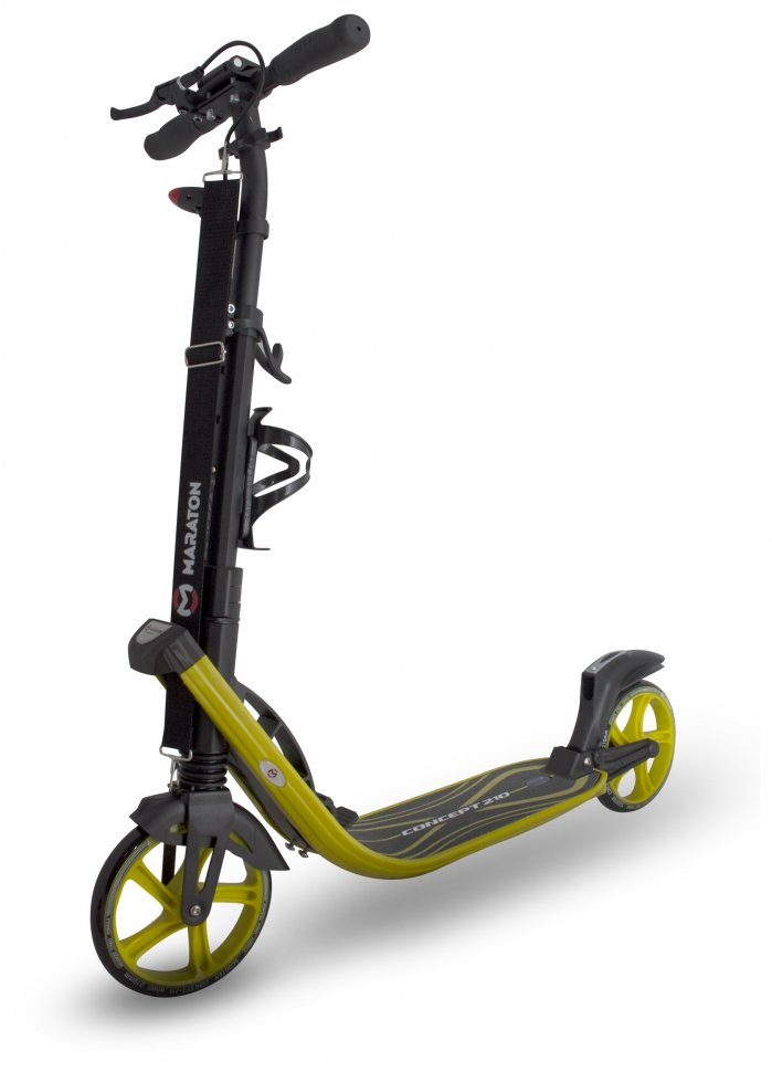 Двухколесный самокат Maraton Concept 210 с ручным и ножным тормозом, Горчичный 
Двухколесный самокат Maraton Concept 210 с ручным и ножным тормозом, Горчичный