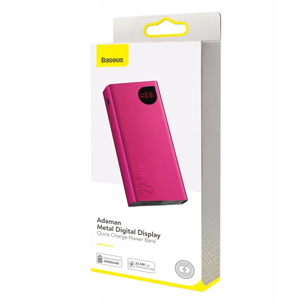 УМБ Baseus Adaman Metal Digital Display Quick Charge 22.5 Вт 20000 мАг Рожевий (PPIMDA-A09)
УМБ Baseus Adaman Metal Digital Display Quick Charge 22.5 Вт 20000 мАг Рожевий (PPIMDA-A09)