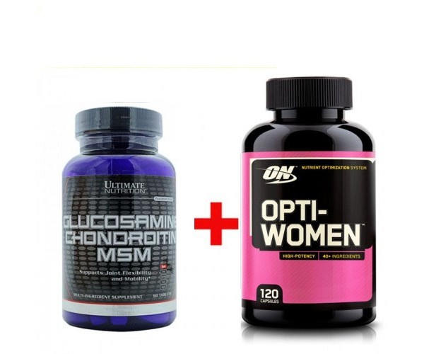 Комплект Хондропротектор Ultimate Nutrition Glucosamine Chondroitin MSM 90 таб + Витамины Optimum Nutrition Opti-Women 120 кап (458862)
Комплект Хондропротектор Ultimate Nutrition Glucosamine Chondroitin MSM 90 таб + Витамины Optimum Nutrition Opti-Women 120 кап (458862)