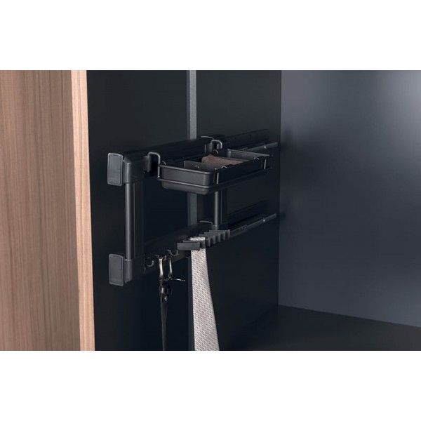 Вешалка для галстуков и поясов с корзиной левая Starax S-6746 130х475х220 мм антрацит
Вешалка для галстуков и поясов с корзиной левая Starax S-6746 130х475х220 мм антрацит